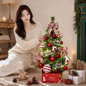 스카치 눈꽃 트리 풀세트 90cm 레드캔디 전구포함