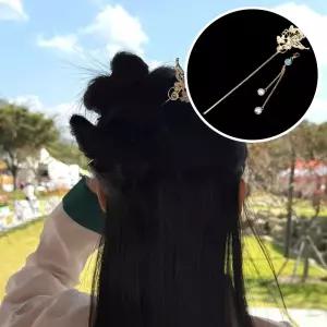 온코 전통 한복 비녀 반묶음 꽃 진주 올림머리 머리 코사지