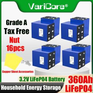 16x 3.2V 360Ah LiFePO4 충전식 배터리 리튬 인산철 12V 24V 36V 여행용 태양광 캠핑카 골프 카트 요트 면