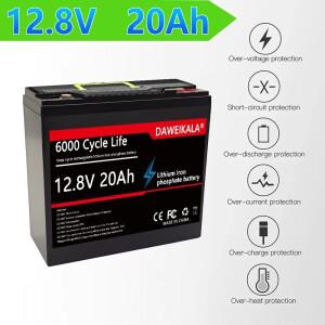 12V 20Ah LiFePO4 배터리 리튬 철 인산염 태양계용 충전식 BMS 내장형 어군탐지기 검출기 파인더 전기 자동