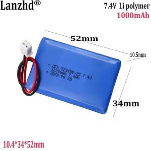 디지털 카메라 금속 탐지기 검출기 파인더 미용 기기 GPS 위치 추적기용 XH2.54 1000mAh 7.4V 폴리머 배터