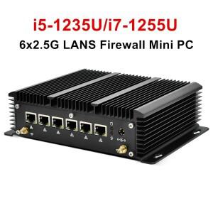Topton 6x 2.5GbE LAN 12세대 방화벽 미니 소형 PC Intel Core i7 1255U i5 DDR5 팬리스 소프트 2xRs232 AE