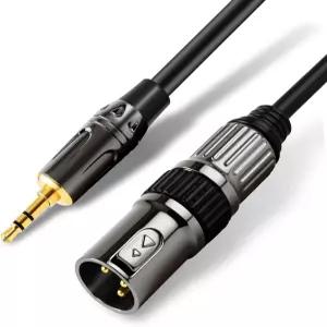 Caiord XLR to 3.5mm 1/8인치 마이크 케이블 1팩 6피트 무산소동 3핀 수-수 스마트폰 노트북 MP3 플레이어