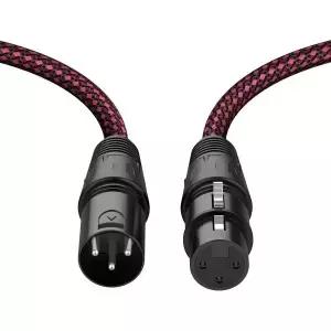 BIFALE XLR 케이블 6피트 2팩 중량급 나일론 브레이드 마이크 수컷-암컷 3핀 밸런스 Shure SM Behringer