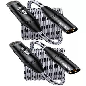 SNANSHI 2-Pack XLR 케이블 6.6피트 전문가용 마이크 수컷-암컷 22AWG 무산소 구리 밸런스드 코드 Shure