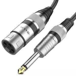 3FT XLR 암-1/4인치 6.35mm TS 모노 잭 언밸런스 마이크 케이블 코드 다이내믹 1/4인치