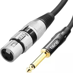 티시노 여성 XLR to 1/4인치 TS 모노 언밸런스 마이크 케이블 6.6피트 다이내믹 마이크/스피커/믹서용