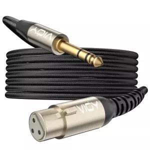 VIOY XLR to 1/4 케이블 6.6FT 6.35mm TRS 여성 밸런스드 마이크 다중 차폐 노이즈 감소 믹서 피아노 및