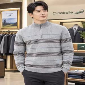 [크로커다일남성]컬러 블럭 체크패턴 하프집업 티셔츠 CDAAAKR33169310_SH