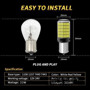 Oprah 매우 밝은 자동차 LED 조명 P21W 1156 S25 Canbus x 4014SMD 차량 방향 지시등 전면 테일 전구 흰색