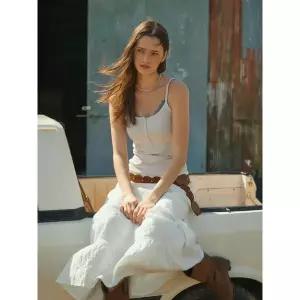 후아유 Eyelet Henry Neck Sleeveless WHRNG2522F