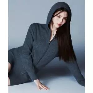 매장정품 무신사 스탠다드 우먼 MUSINSA STANDARD WOMAN 빅토리아 울 우먼즈 미니멀 리브드 후디드 니트 집