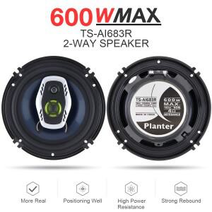 Hifi 자동차 동축 스피커 6.5 인치 16cm 600W 2 웨이 전체 범위 주파수 음악 스테레오 오디오 피스
