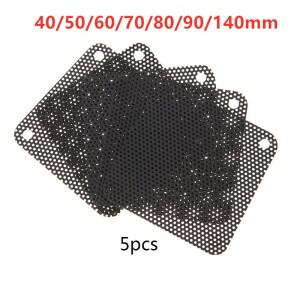 PVC 선풍기 먼지 필터 방진 케이스, 커팅  컴퓨터 메쉬 커버, 블랙, 세트 당 5 개, 40mm,