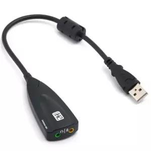 외장 USB 사운드 카드 7.1 어댑터 5HV2 USB to 3.5mm 잭 3D CH 사운드 마그네틱 방지 오디오 헤드셋 마이크