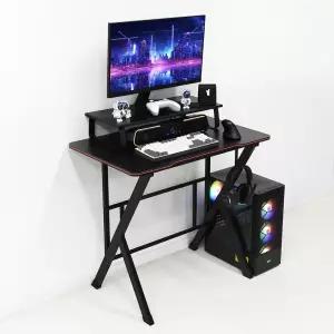 이지라이프 튼튼한 카본형 게이밍 컴퓨터 책상 800 블랙