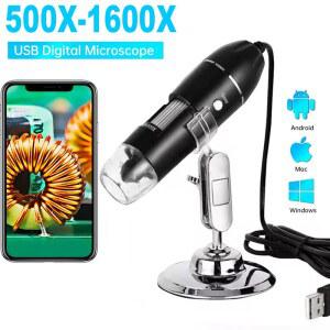 전자 현미경 디지털 현미경 카메라 1600X 1000X 500X C 타입 USB 휴대용 납땜 돋보기 휴대폰 수리