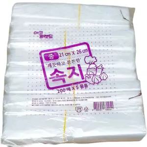 에코프랜드 비닐 속지 흰색 중 21x26cm 1000매 업소용