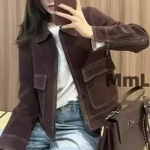 42846561-해나로이  리얼 무스탕 여성 스웨이드 숏 재킷 베스트