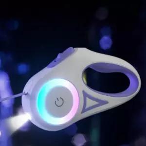 꾼스 튼튼한 강아지 자동 LED 리드줄 반려견 목줄 개줄 산책줄