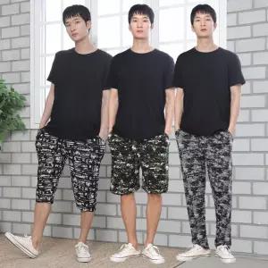 남성용 밀리터리 여름 작업복 시원한 까실이 소재 편한 밴딩 팬츠 5부 7부 카고 바지