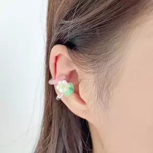 하니A1 이어커프 젤리꽃 세트귀걸이 파스텔 귀여운이어커프 귀걸이 원포인트 이어커프세트 생활