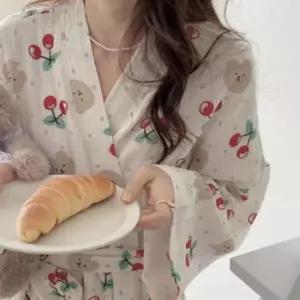 패턴 샤워 빅사이즈 샤워가운 귀여운 가운 로브 호텔식 극세사 실내 수면 홈웨어 여성용 체리앤베어