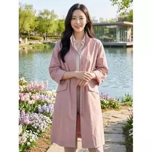 [매장정품] 올리비아하슬러 []핑크 하이넥 올디너리 롱코트 OHBMCT901