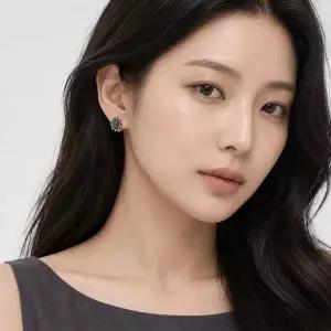 [콩심팥심]베젤 사금석 자개 로프 볼 빈티지 타원 캐보션 귀걸이
