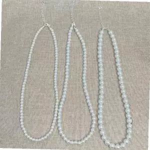 퓨어 클래식 패션 유리 진주 목걸이 4mm 6mm 8mm