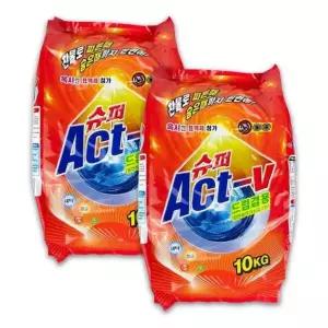 슈퍼액트 분말세제 일반드럼겸용 10kg /2개입-O