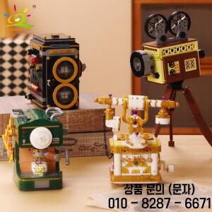 HUIQIBAO MOC 빈티지 카메라 커피 머신 모델 빌딩  DIY 전화 프로젝터 장식 벽돌 성인 선물 장난감