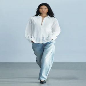 ZARA 플레인 프런트 셔츠 ZW 컬렉션 - 스크래치 화이트 4786/274/251