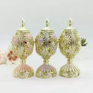 SHINNYGIFTS Faberge 계란 스타일 부활절 달걀 악세사리 상자 홈 장식 선물을위한 손으로 그린 에나멜 보석