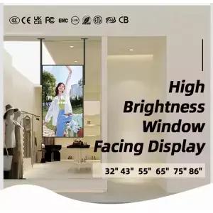 소매점용 4K 고휘도 천장형 LCD 터치스크린 디지털 사이니지 정전식 방식 광고용 윈도우 디스플레이