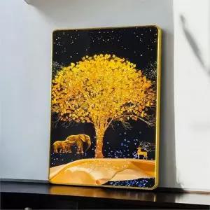 코끼리 그림 액자 들어오는 재물 황금빛 금전운 풍수 액자 거실 선물 풍수지리 부르는 럭셔리 프레임