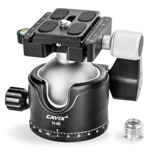 삼각대 볼헤드 CAVIX H-46 메탈 볼헤드 카메라 헤드 44파운드/20KG 하중 ARCA SWISS 퀵 릴리스 플레이트 포함 삼각대 모노포드 DSLR 카메라용