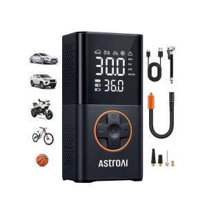 ASTROAI L7 타이어 인플레이터 휴대용 공기 압축기 150 PSI 무선 자전거 펌프 | 자동차 타이어 자전거 오토바이 및 공용; 자동 차단 디지털 압력 게이지 빠른 주입 LED 라이트