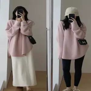 [XBII96OM]여성 데일리룩 오버핏 롱니트티 기본 빅사이즈