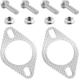 2PCS 2.5 Exhaust Gasket OEM 120-06310-0002 내열 배기 플랜지 켓 키트 4개의 볼트 및 너트 포함 대부분
