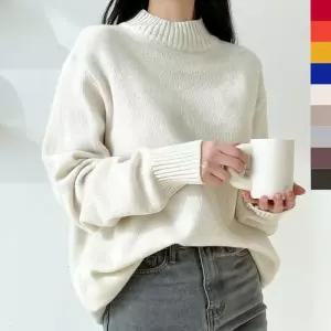 [XBJK59LN]가을 오버핏 롱니트 빅사이즈라운드넥 롱 티