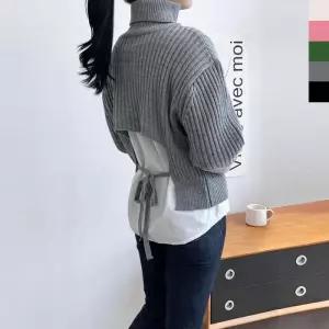 [XBJK5070]티 롱니트 루즈핏 스웨터 나그랑 카라넥 베이직