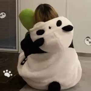 판다 동물 후드 잠옷 원피스 극세사 수면 홈웨어 파자마