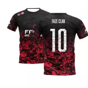 2026 새로운 FaZe orts 저지 블랙 레드 디지털 카모 그라데이션 반팔 게임 팀 유니폼 3D 프린트 가족 의류