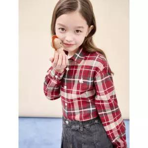 [백화점정품] 빈폴 키즈 BEANPOLE KIDS 약기모 체크 셔츠 - 레드 BI5964UE26 YBB713