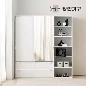 (무료배송) 코라 1800 슬라이딩 옷장 세트 1200 거울 서랍옷장 (선반형)+600 선