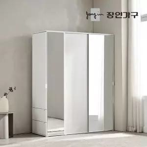 (무료배송) 코라 1600 슬라이딩 옷장 세트 1200 거울옷장 (행거형)+400 측면 거