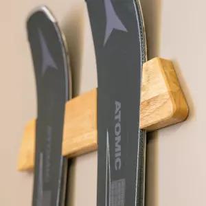 스토어유어보드 수평 목재 스키 랙 벽걸이 견고한 정리대 공간 절약형 홀더 차고·집·캐빈용 내구성 강한