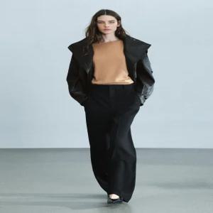 ZARA ZW COLLECTION 하이웨이스트 와이드 레그 팬츠 바지 슬랙스 - 블랙 7149/057/800