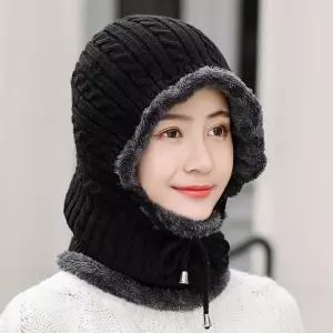 [라일리] Rly 로빈 넥워머 털모자 겨울 방한 니트 후드넥워머